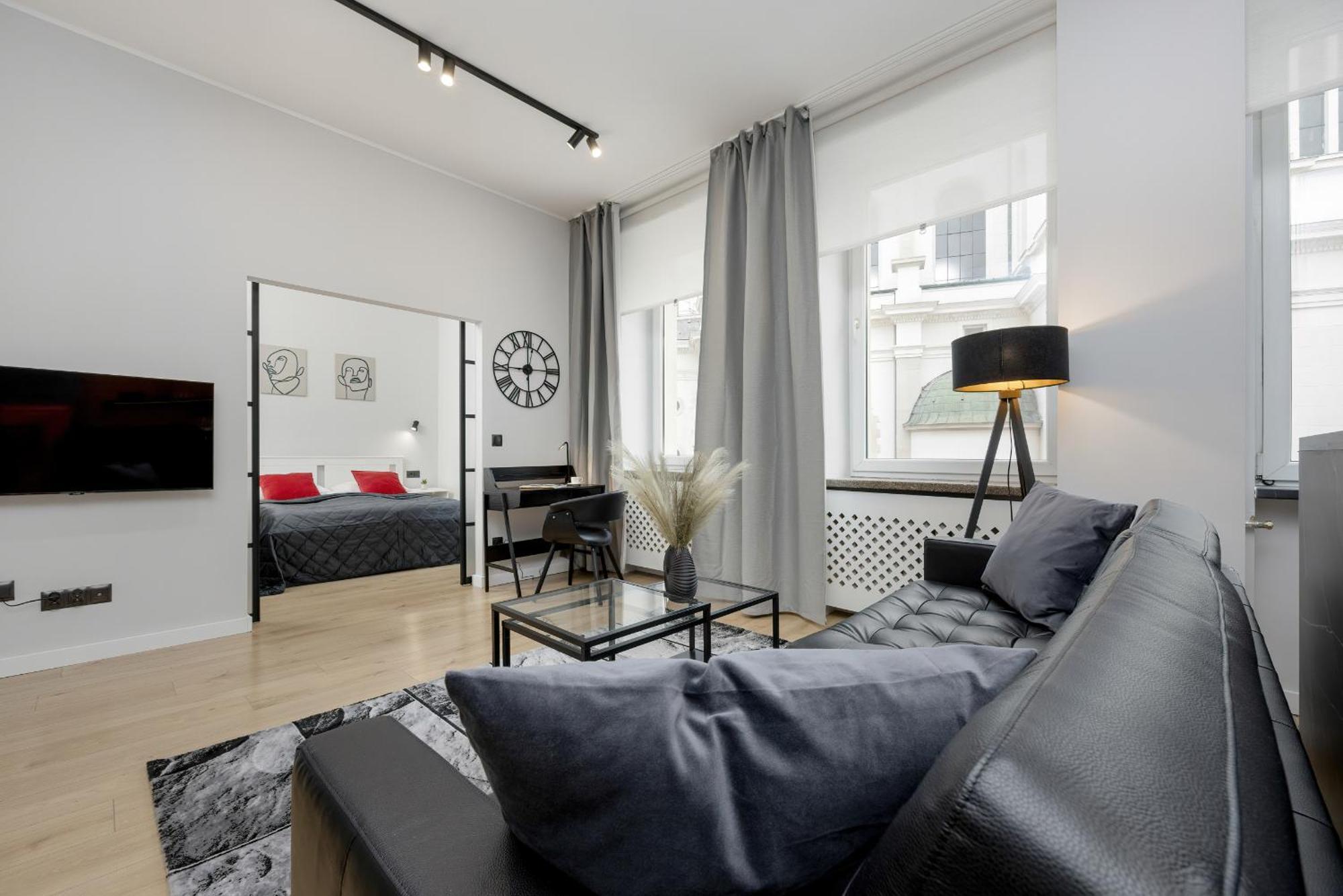 Exclusive Grey And Red Apartment In Warsaw Center By Noclegi Renters Eksteriør bilde
