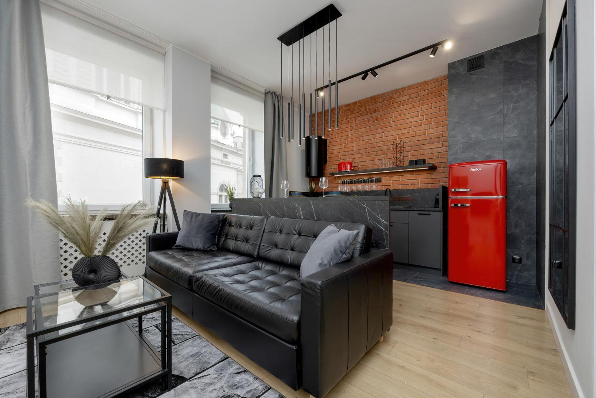 Exclusive Grey And Red Apartment In Warsaw Center By Noclegi Renters Eksteriør bilde